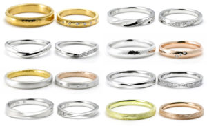 様々のデザインの手作り結婚指輪